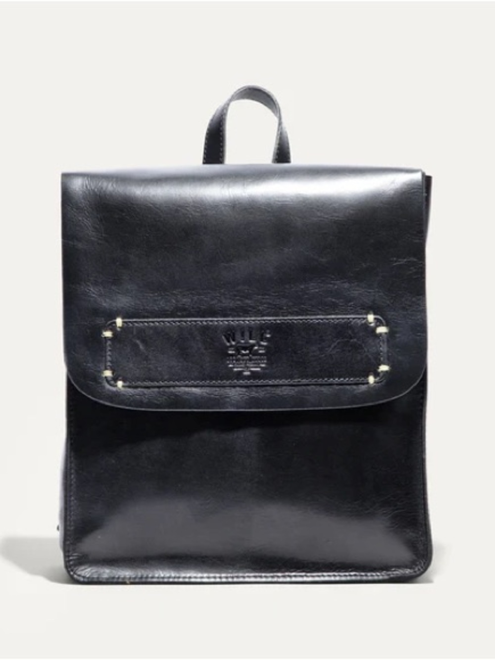 WILL LEATHER GOODS Black Leather Men's Backpack - Classic Minimalist